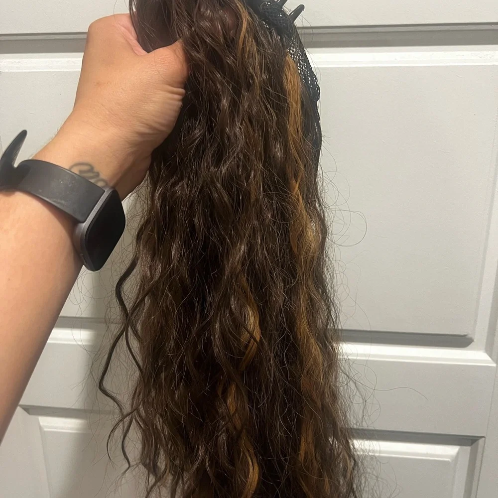 Long Wavy Brown Hair Extension - Picture 2 of 7